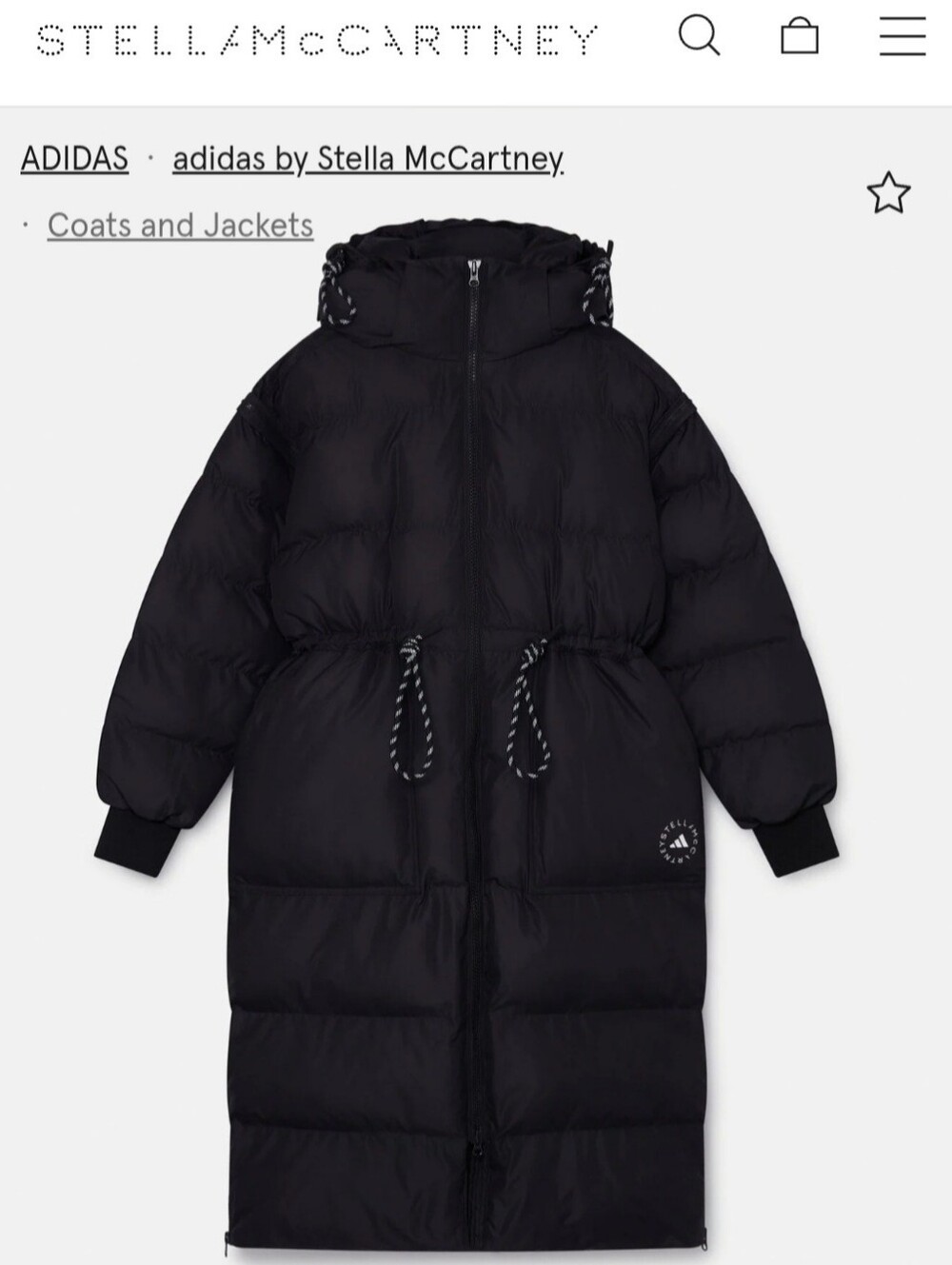 Adidas by Stella McCartney TrueCasuals Long Padded Coat